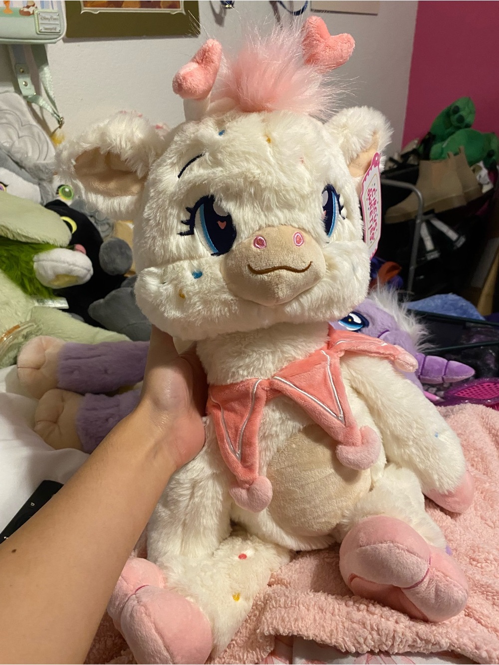 Plush Magical White & Pink Plush Unicorn Toy - Soft Kids Stuffed Animal
